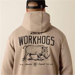 Ariat Rebar Lightweight Workhog Hoodie - Greige - MED thumbnail