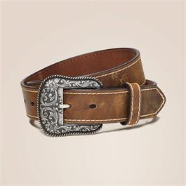 Ariat Womens Accent Stitch Belt - Brown - LG thumbnail
