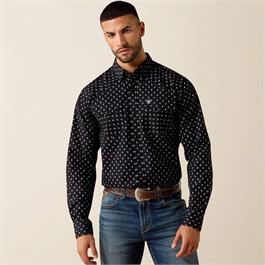 Ariat Mens Truth Fitted Western Snap Shirt - Black Paisley Print - XL thumbnail
