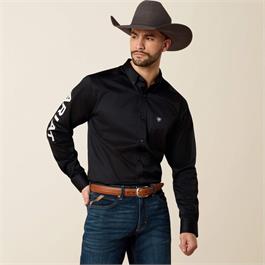 Ariat Team Logo Twill Fitted Western Shirt - Black/White - LG thumbnail