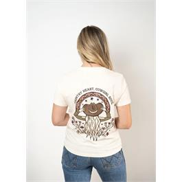 Binks & Bo Boho Cowgirl Country Heart Cowgirl Ladies T-Shirt - Natural - XXL thumbnail