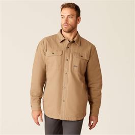 Ariat Mens Rebar Canvas Shirt Jacket - Khaki - XXL thumbnail