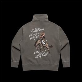 Binks & Bo Ladies Outta Hand Ladies Quarter Zip Sweater - Faded Grey - XS thumbnail