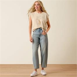 Ariat Womens Cool It T-Shirts - Oyster Grey Thumbnail Image 2