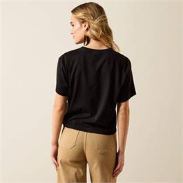 Ariat Womens Cacti Cowboy Hat T-Shirts - Black Thumbnail Image 1