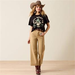 Ariat Womens Cacti Cowboy Hat T-Shirts - Black Thumbnail Image 2