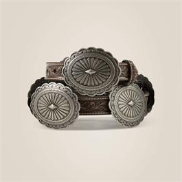 Ariat Womens Oval Concho Diamond Belt - Tan - MED thumbnail
