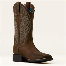 Ariat Womens Round Up Wide Square Western Boots - Powder Brown  Thumbnail Image 5