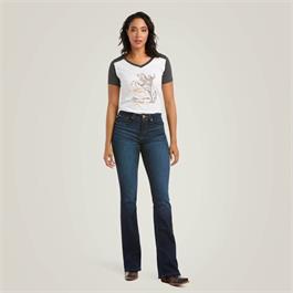 Ariat Womens R.E.A.L High Rise Ballary Boot Cut Jeans - Pennsylvania  Thumbnail Image 2