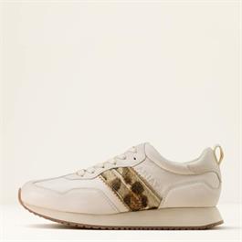 Ariat Womens Ranch Runner Trainers - Bright Cream / Gilded Leopard Hair On Thumbnail Image 2