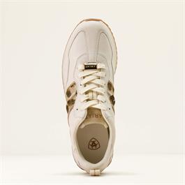 Ariat Womens Ranch Runner Trainers - Bright Cream / Gilded Leopard Hair On Thumbnail Image 4