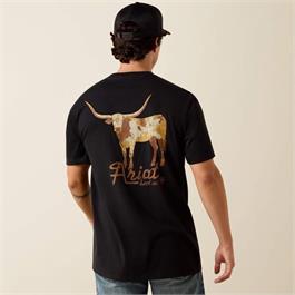 Ariat Cowmooflage Classic T-Shirts - Black Thumbnail Image 1