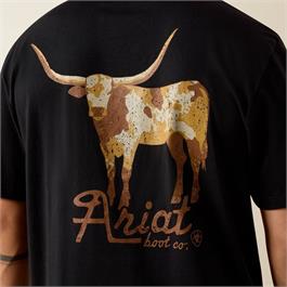 Ariat Cowmooflage Classic T-Shirts - Black Thumbnail Image 3