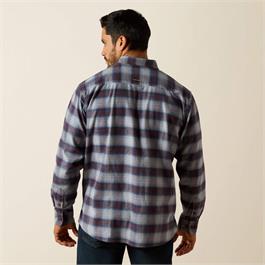 Ariat Rebar Flannel DuraStretch Work Shirts - Monument Thumbnail Image 1