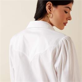 Ariat Womens Lattice Western Shirts - White Thumbnail Image 4