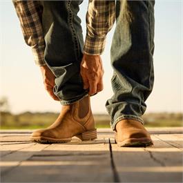 Ariat Mens Hybrid Low Boy Wide Square Toe Chelsea Boots - Old Earth Thumbnail Image 1
