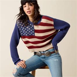 Ariat Womens Americana Sweater - Indigo Knit - MED thumbnail