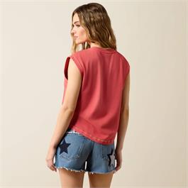 Ariat Womens Americana T-Shirts - Red Thumbnail Image 1