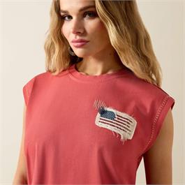 Ariat Womens Americana T-Shirts - Red Thumbnail Image 3