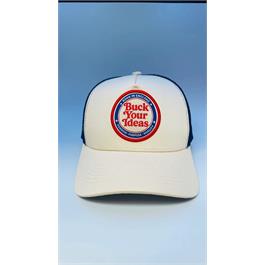 Buck Your Ideas Trucker Cap - Cream / Blue Thumbnail Image 1
