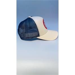 Buck Your Ideas Trucker Cap - Cream / Blue Thumbnail Image 2