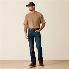 Ariat Mens Rebar M7 Slim DuraStretch Edge Stackable Straight Leg Jeans Thumbnail Image 2