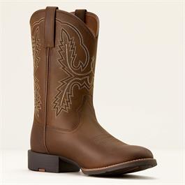 Ariat Womens Sport Stratten W Toe Western Boots - Distressed Brown Thumbnail Image 5
