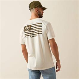 Ariat Mens Buckle Flag Patriot T-Shirts - Siverbirch  thumbnail