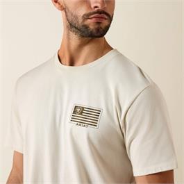 Ariat Mens Buckle Flag Patriot T-Shirts - Siverbirch  Thumbnail Image 3