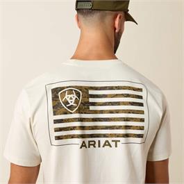 Ariat Mens Buckle Flag Patriot T-Shirts - Siverbirch  Thumbnail Image 4
