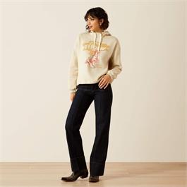 Ariat Womens Sendero Yeehaw Hoodies - Oyster Grey Thumbnail Image 2
