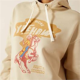 Ariat Womens Sendero Yeehaw Hoodies - Oyster Grey Thumbnail Image 3