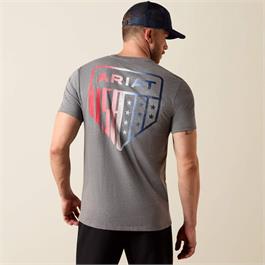 Ariat Mens USA Patriotic Badge T-Shirts - Athletic Heather thumbnail