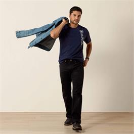 Ariat Vertical Logo T-Shirts - Navy Thumbnail Image 2