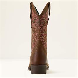 Ariat Womens Round Up StretchFit Wide Square Toe Western Boots - Sassy Brown Thumbnail Image 4