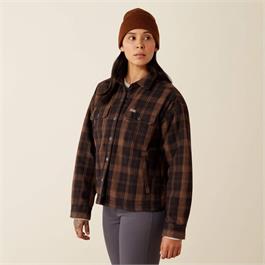 Ariat Womens Rebar Flannel Insulated Shirt Jacket - Rain Drum - XL thumbnail