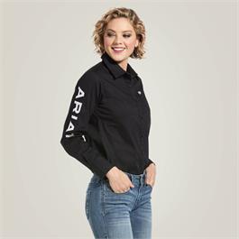 Ariat Womens Team Kirby Stretch Shirts - Black thumbnail