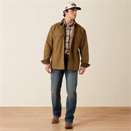 Ariat Mens Rebar Canvas Shirt Jackets - Khaki  Thumbnail Image 3