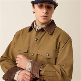 Ariat Mens Rebar Canvas Shirt Jackets - Khaki  Thumbnail Image 4