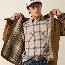 Ariat Mens Rebar Canvas Shirt Jackets - Khaki  Thumbnail Image 5