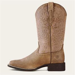 Ariat Womens Round Up Remuda Wide Square Toe Western Boots - Brown Bomber  Thumbnail Image 2