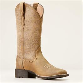 Ariat Womens Round Up Remuda Wide Square Toe Western Boots - Brown Bomber  Thumbnail Image 6