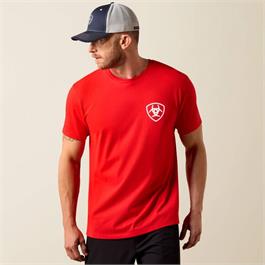 Ariat Mens Geo Flag T-Shirts - Mars Red Thumbnail Image 1