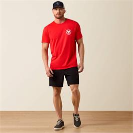 Ariat Mens Geo Flag T-Shirts - Mars Red Thumbnail Image 2