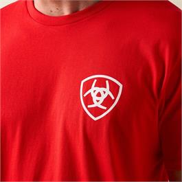 Ariat Mens Geo Flag T-Shirts - Mars Red Thumbnail Image 3