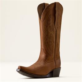 Ariat Womens Heriatge X Toe Elastic Wide Calf Western Boots - Distressed Brown thumbnail