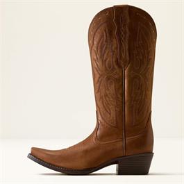 Ariat Womens Heriatge X Toe Elastic Wide Calf Western Boots - Distressed Brown Thumbnail Image 1