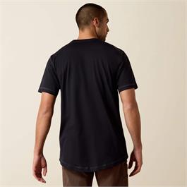 Ariat Mens Rebar Workman T-Shirts - Black Thumbnail Image 2