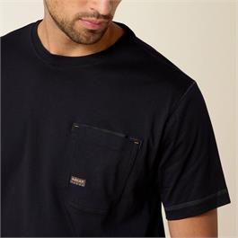 Ariat Mens Rebar Workman T-Shirts - Black Thumbnail Image 4