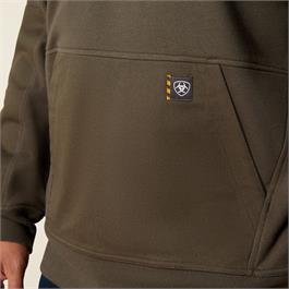 Ariat Mens Rebar Workman Duracanvas 1/4 Zip Sweatshirts - Earth Thumbnail Image 3
